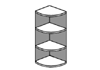 Стеллаж угловой 45х45х109